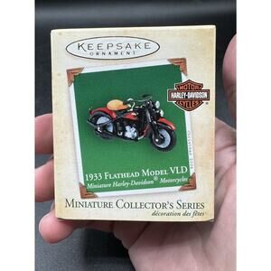 1933 Flathead Model VLD Harley Motorcycle #6 2004 Hallmark Mini Ornament New 26D